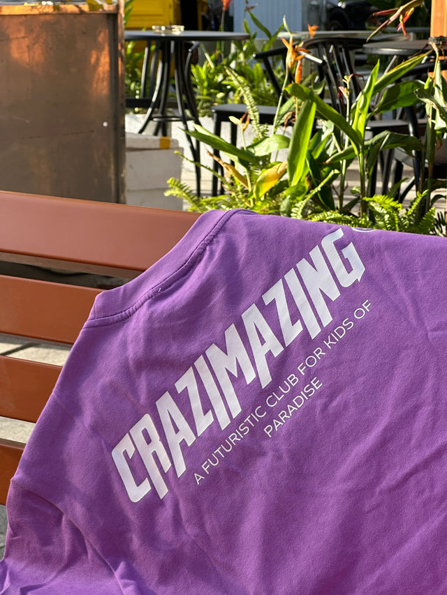 Crazimazing Classic Tee Purple | White Logo