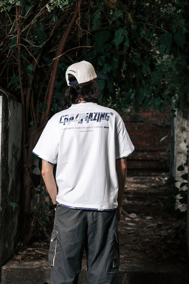 Camo Tee | White-Blue